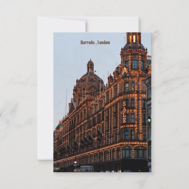 Carte Harrods, Londres (Devant)