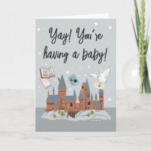 Carte Harry Potter Baby shower du château de Hogwarts