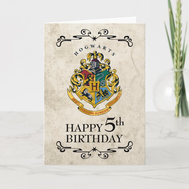 Carte Harry Potter Cimier de Poudlard Joyeux 5e annivers (Devant)