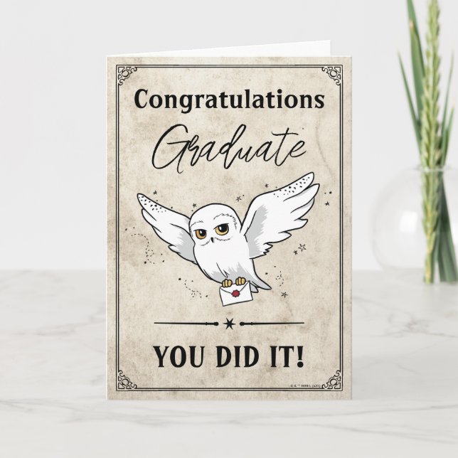 Carte Harry Potter | Hedwig Graduation (Devant)