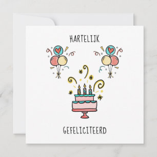 Carte Hartelijk Joyeux anniversaire