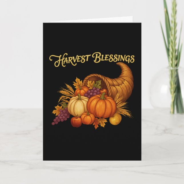 Carte Harvest Blessings Thanksgiving Card (Devant)