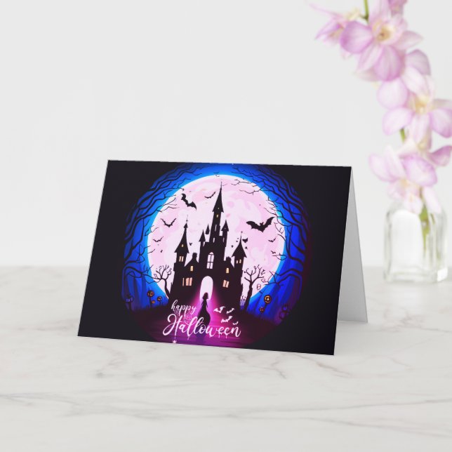 Carte Hauné Château Happy Halloween Déplaisant (Orchidée)