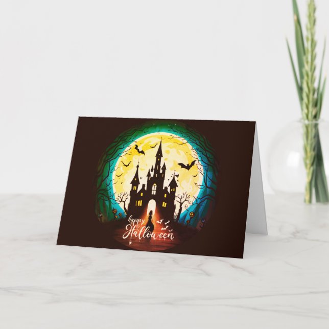 Carte Hauné Château Happy Halloween Déplaisant (Devant)