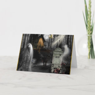 Carte Hauné Graveyard Ghost Tombstone Halloween