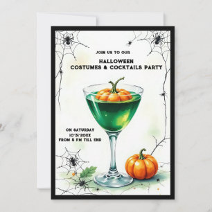 Carte Hauné Spiderweb Halloween Cocktail Costume soirée