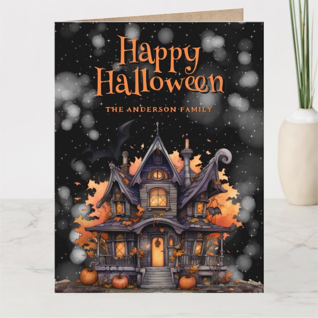 Carte Hauned House Ghost Happy Halloween (Devant)