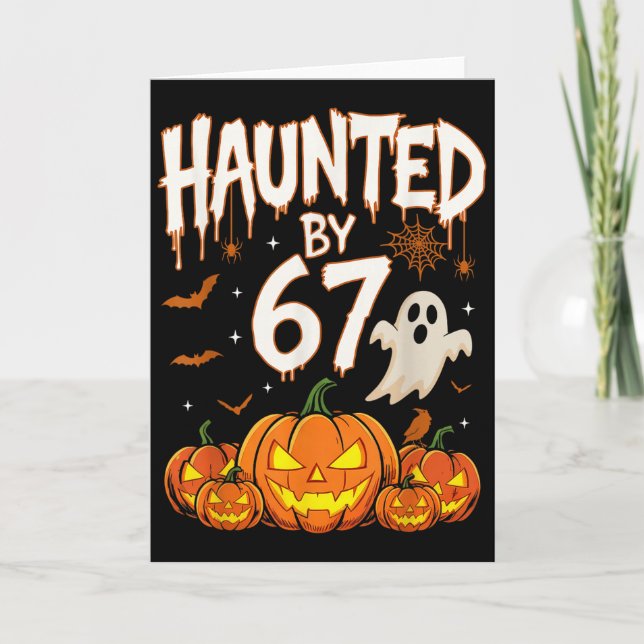 Carte Haunted By 67 Funny Pumpkin And Ghost Halloween Co (Devant)