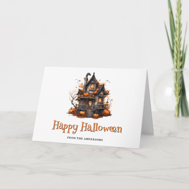 Carte Haunted House Citrouilles Ghost Halloween (Devant)