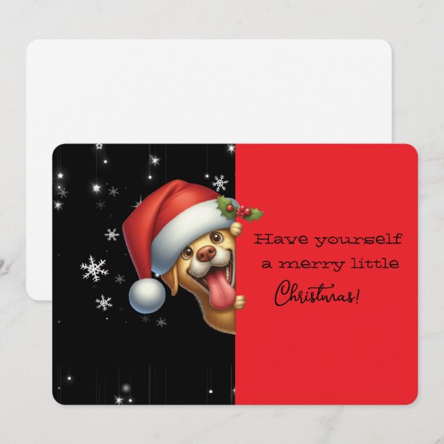 Carte Have Yourself  Merry Little Christmas Grinning Dog (Devant / Derrière)