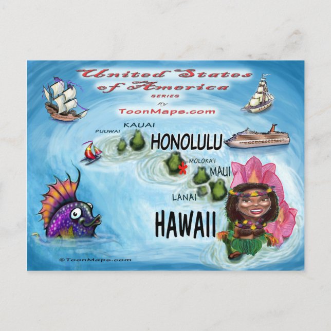 Carte Hawaii USA (Devant)