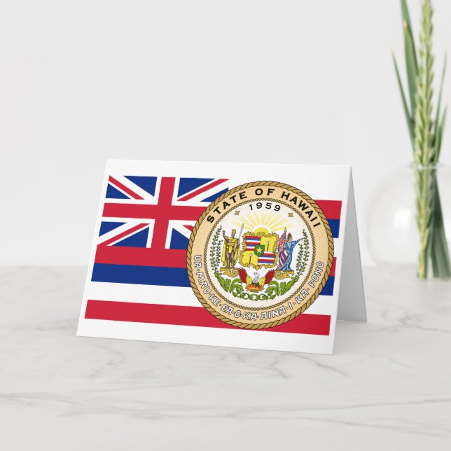 Carte Hawaiian Flag & Seal, Flag of Hawaii (Devant)