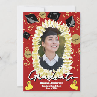 Carte Hawaiian Graduation Plumeria Lei Confetti Photo