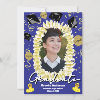 Carte Hawaiian Graduation Plumeria Lei Confetti Photo