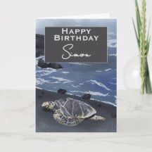 Hawaiian Sea Turtle Personalized Birthday Card