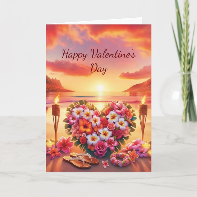 Carte Hawaiian Valentine's Day (Devant)