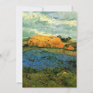 Carte Haystacks Under a Rainy Sky par Vincent van Gogh