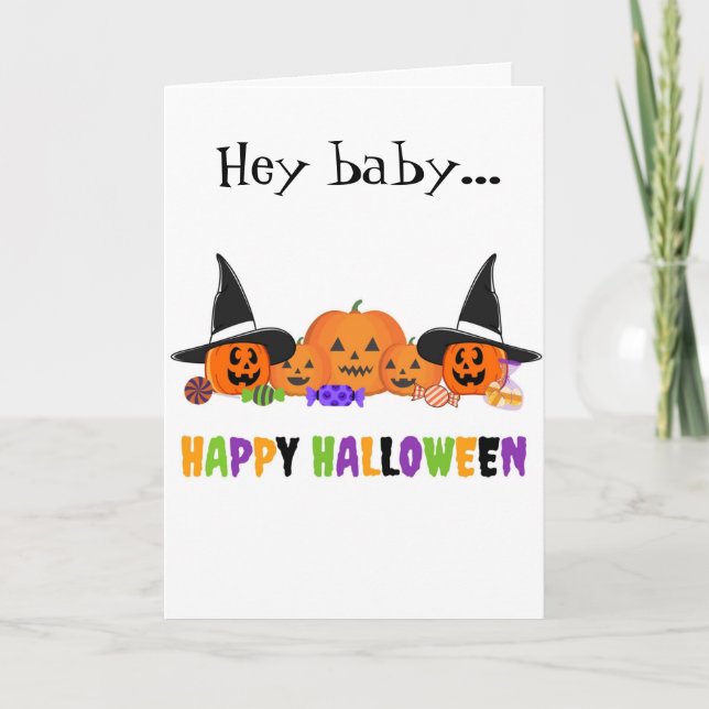 CARTE "HÉ BÉBÉ" FÊTONS HALLOWEEN "ENSEMBLE" (Devant)