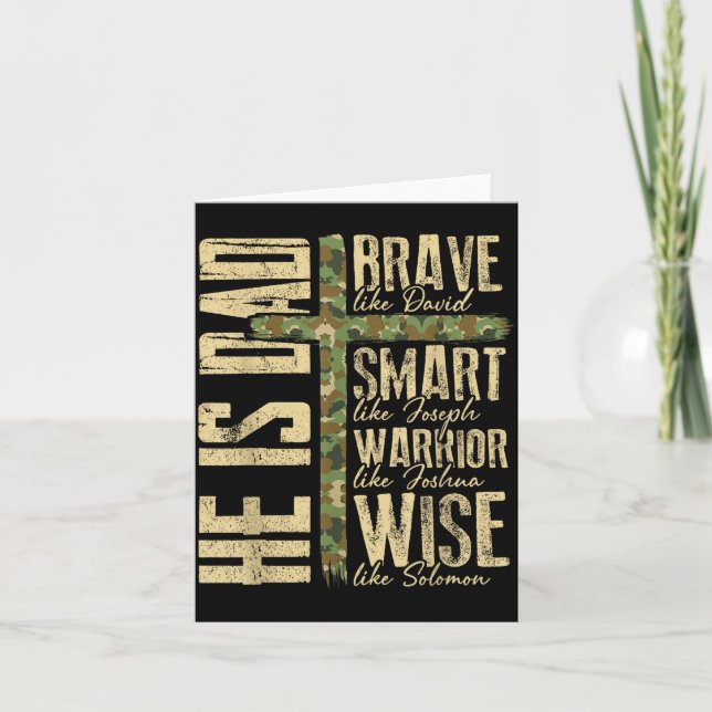 Carte He Is Dad Camo Religious Father's Day Christian Da (Devant)