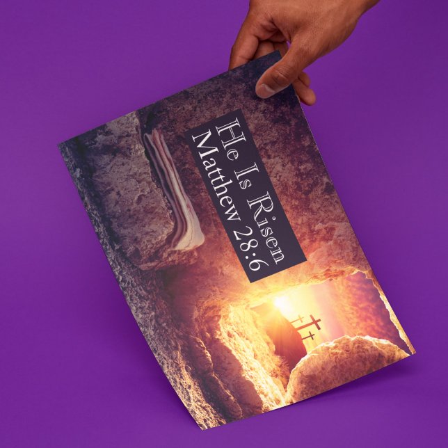 Carte He Is Risen Three Crosses Empty Tomb Easter (He Is Risen Three Crosses Empty Tomb Big Folded Easter Card
)