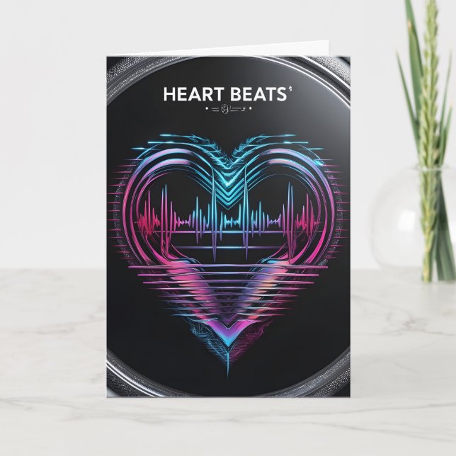 Carte Heart Beats Greeting Card – Modern Romantic Design (Devant)