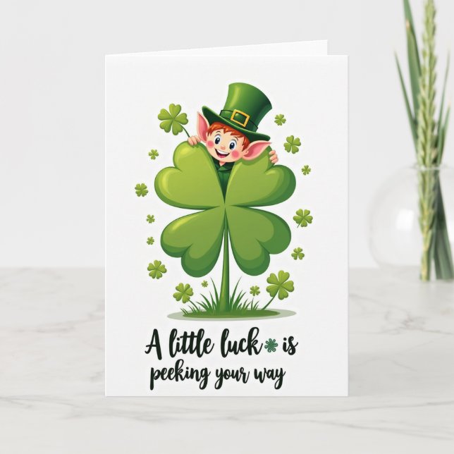 Carte Heart Clover Luck Scene Card (Devant)