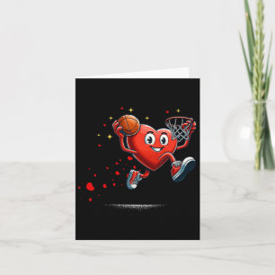 Carte Heart Dunking Valentines Day Basketball Enfants