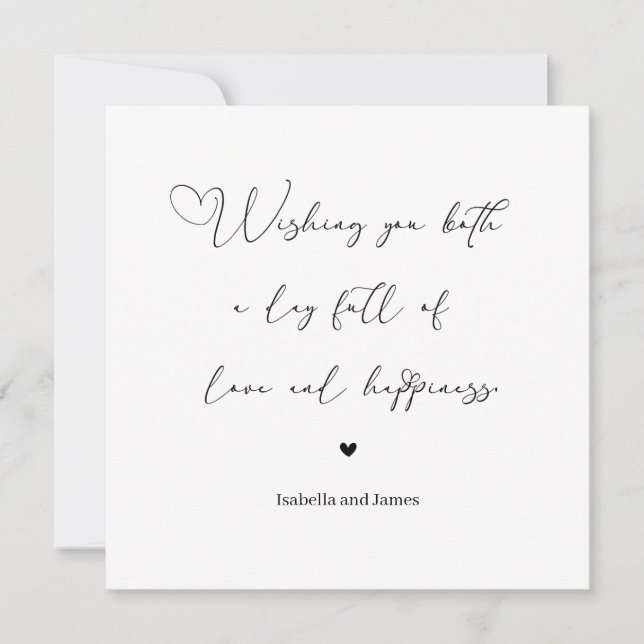 Carte Heart Embellished Love and Happiness Wedding  (Devant)