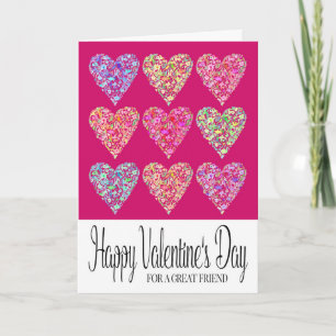 Carte Heart Filled Happy Valentine's Day Friend