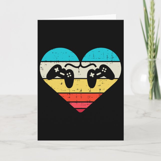 Carte Heart Gamer Valentines Day Hommes Garçons Fille En (Devant)