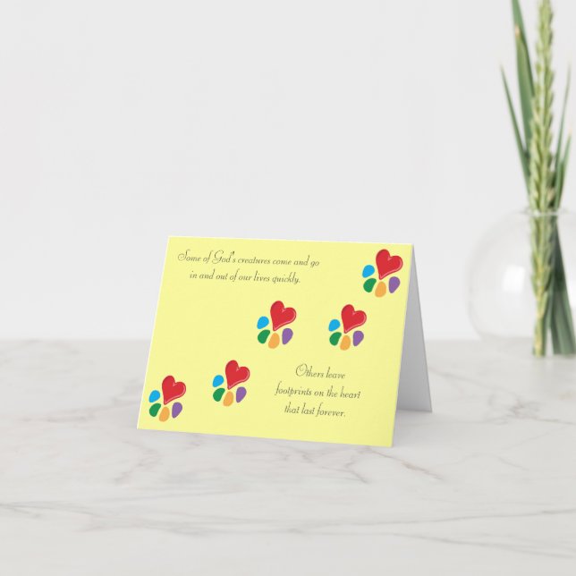 Carte Heart-Paw_ "empreintes de pas sur le coeur" (Devant)