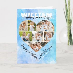 Carte Heart Photo Collage Loving Happy Birthday Card