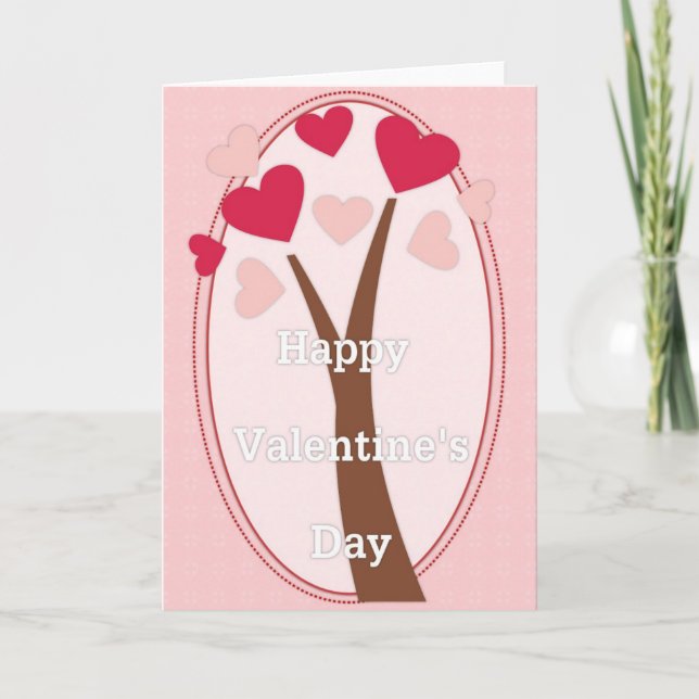 Carte Heart Tree Heureuse Sainte-Valentin (Devant)
