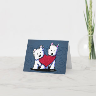 Carte Heart Westie Duo