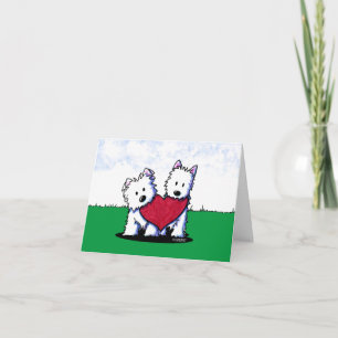 Carte Heart Westie Duo