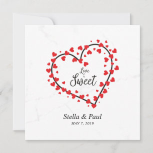 Carte Heart with Hearts Love is Sweet Quote Design