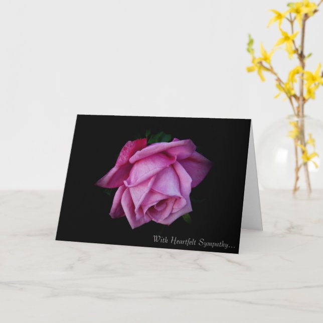 Carte Heartfelt Sympathy Rose Card - Silver Grace (Fleur jaune)