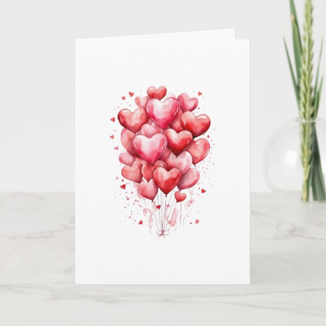 Carte Hearts Balloon Romantic Love  (Devant)
