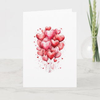Carte Hearts Balloon Romantic Love Minimalist