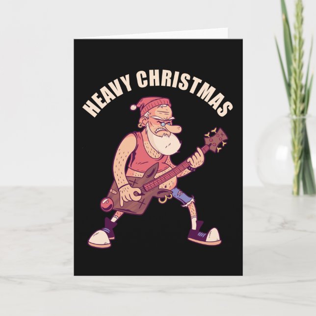Carte Heavy Christmas Rock Santa (Devant)
