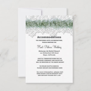 Carte Hébergements de mariage dentelle blanche et souffl