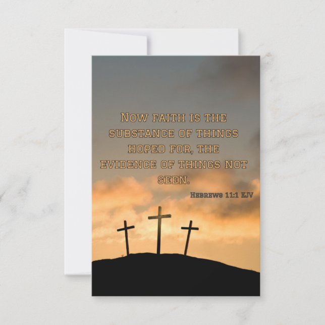 Carte Hébreux 11:1 KJV Bible Verse Pic Flat Salutation (Devant)