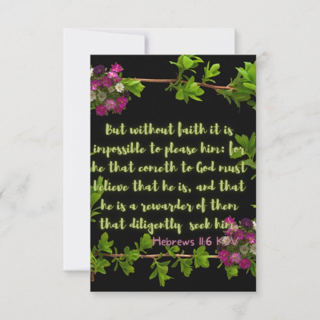 Carte Hébreux 11:6 KJV Bible Verse Pic Flat Salutation (Devant)