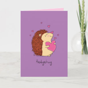 Carte Hedgehog Cute Kids Valentine's Day Hugs