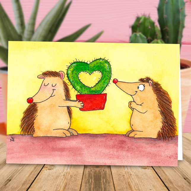 Carte Hedgehog Heart Cactus par Nicole Janes (Créateur téléchargé)