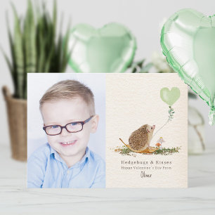 Carte Hedgehugs Kisses Balloon Vert Hérisson Valentine