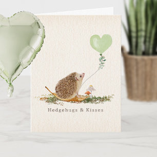 Carte Hedgehugs & Kisses Hedgehog Champignons Valentine