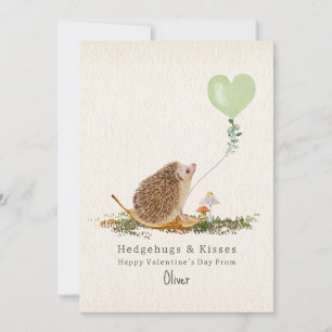 Carte Hedgehugs & Kisses Hedgehog Champignons Valentine