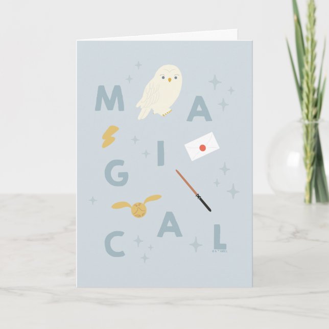 Carte Hedwigh "magique" typographie graphique (Devant)