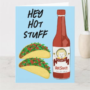 Carte HEIN CHAUD Tacos Sauce épicée Chat Maracas Salsa